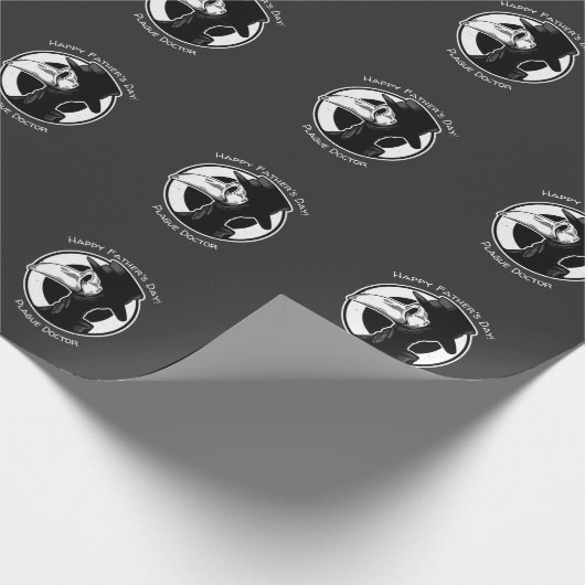 Vaderdag Plague Doctor Bird Mask B/W Steampunk Cadeaupapier (Hoek)