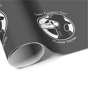 Vaderdag Plague Doctor Bird Mask B/W Steampunk Cadeaupapier