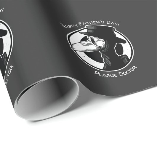 Vaderdag Plague Doctor Bird Mask B/W Steampunk Cadeaupapier (Rol Hoek)