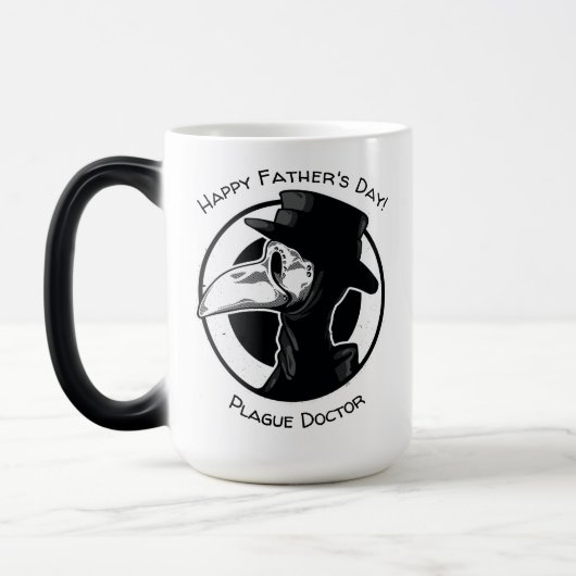 vaderdag Plague Doctor Bird Mask B/W Steampunk Magische Mok (Links)