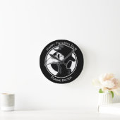 Vaderdag Plague Doctor Bird Mask B/W Steampunk Ronde Klok (Huis)