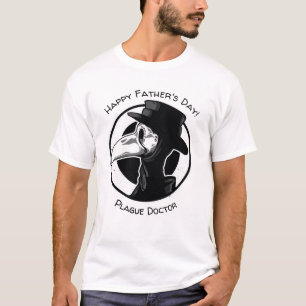 Vaderdag Plague Doctor Bird Mask B/W Steampunk T-shirt