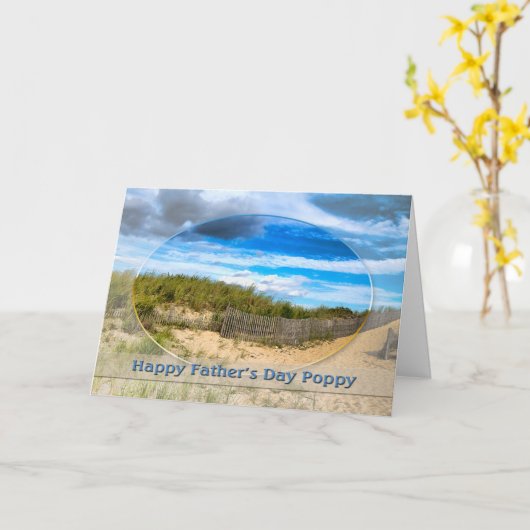 VADERDAG - POPPY - STRAND/OCEAAN/DUINEN SCENE KAART (Gele Bloem)