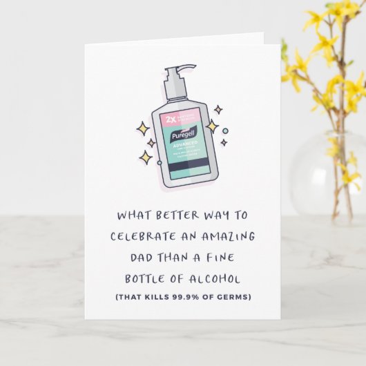 Vaderdag Quarantine Kaart - Funny Card (Gele Bloem)