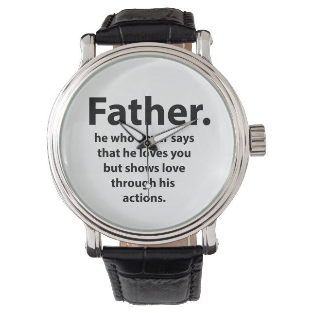 Vaderdag Quote Typografie Happy Fathers Day Horloge (Voorkant)