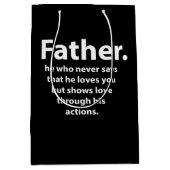 Vaderdag Quote Typografie Happy Fathers Day Medium Cadeauzakje (Voorkant)