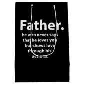 Vaderdag Quote Typografie Happy Fathers Day Medium Cadeauzakje (Achterkant)