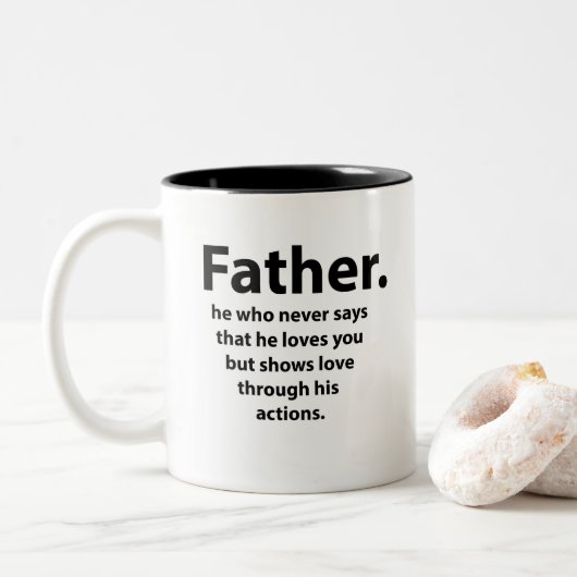 Vaderdag Quote Typografie Happy Fathers Day Tweekleurige Koffiemok (Met donut)