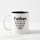 Vaderdag Quote Typografie Happy Fathers Day Tweekleurige Koffiemok (Links)