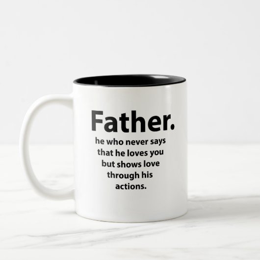 Vaderdag Quote Typografie Happy Fathers Day Tweekleurige Koffiemok (Links)