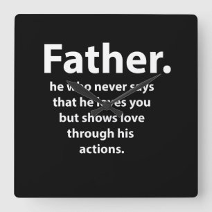 Vaderdag Quote Typografie Happy Fathers Day Vierkante Klok