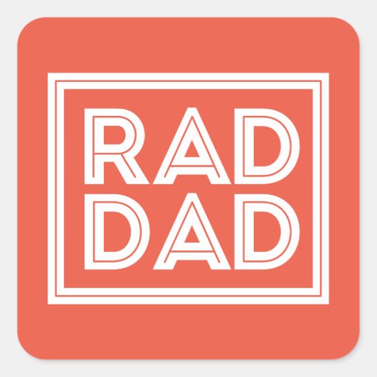 Vaderdag - Rad Dad Vierkante Sticker (Voorkant)