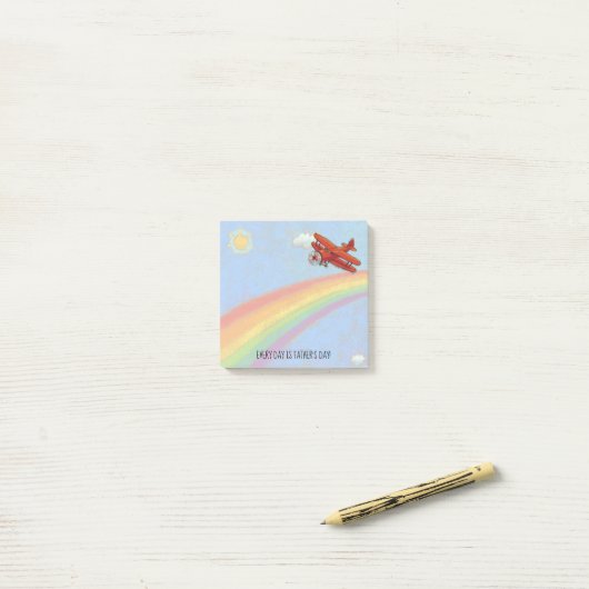 vaderdag Red Plane Skywriter voor Pap 3x3 Post-it® Notes (Op bureau)