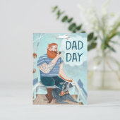 Vaderdag Redbeard Kapitein op een boot Briefkaart (Staand voorkant)