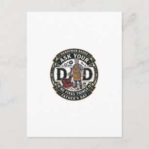 Vaderdag Reparatie Papa T-shirt Vraag je vader of Briefkaart