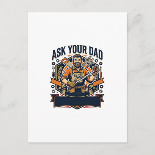 Vaderdag Reparatie Papa T-shirt Vraag je vader of Briefkaart