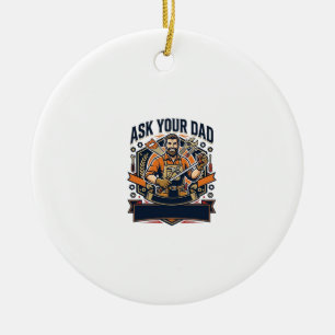 Vaderdag Reparatie Papa T-shirt Vraag je vader of Keramisch Ornament
