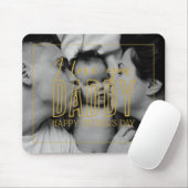 Vaderdag Retro zwart wit foto Ik hou van papa Muismat (Met muis)