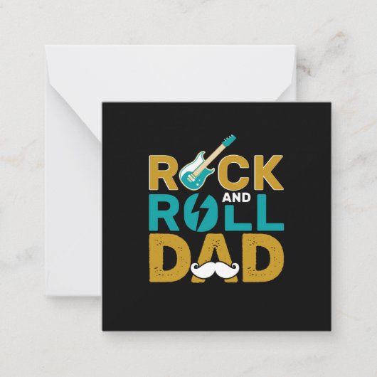 Vaderdag Rock en Roll Dad Notitiekaartje (Voorkant)