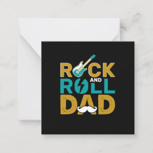 Vaderdag Rock en Roll Dad Notitiekaartje
