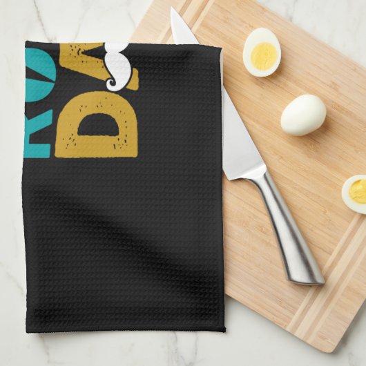 Vaderdag Rock en Roll Dad Theedoek (Quarter Fold)