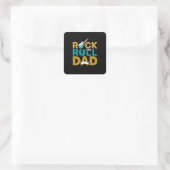 Vaderdag Rock en Roll Dad Vierkante Sticker (Tas)