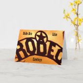 Vaderdag Rodeo Cowboy Kaart (Gele Bloem)