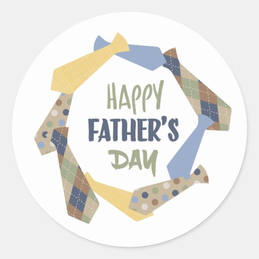 Vaderdag Ronde Sticker (Voorkant)