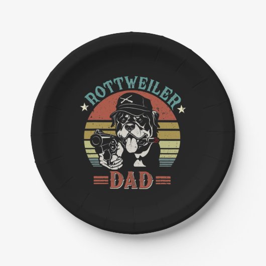 Vaderdag | Rottweiler Dog Dad Papieren Bordje (Voorkant)