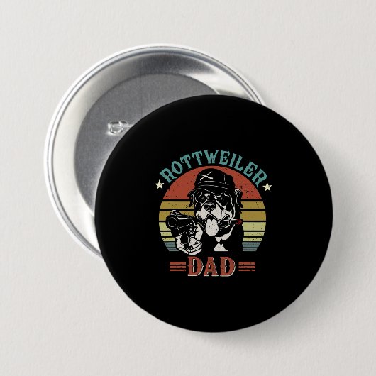 Vaderdag | Rottweiler Dog Dad Ronde Button 7,6 Cm (Voorkant /achterkant)