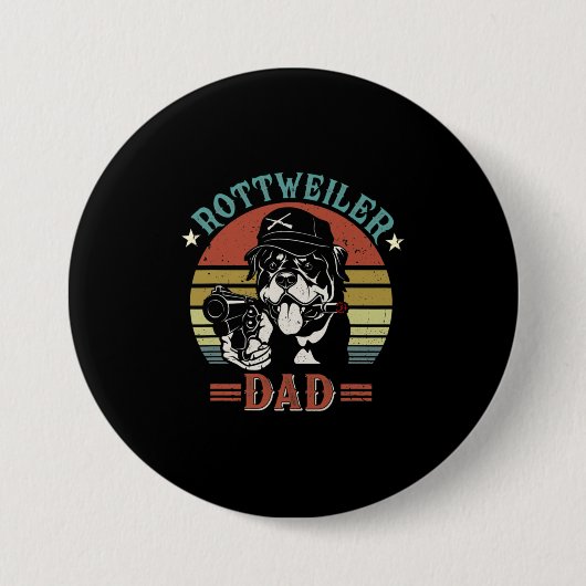 Vaderdag | Rottweiler Dog Dad Ronde Button 7,6 Cm (Voorkant)