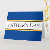 VADERDAG Royal Navy Blauw Wit Racing Stripes Kaart (Gele Bloem)