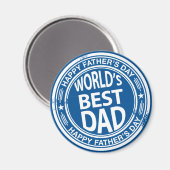 Vaderdag rubberen zegeleffect - wit- magneet (Voorkant / Achterkant)