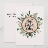 Vaderdag Rustiek hout en gebladerte Aangepaste cit Feestdagenkaart (Voorkant / Achterkant)