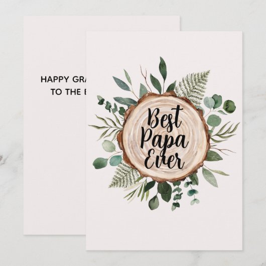 Vaderdag Rustiek hout en gebladerte Aangepaste cit Feestdagenkaart (Voorkant / Achterkant)