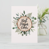 Vaderdag Rustiek hout en gebladerte Aangepaste cit Feestdagenkaart (Staand voorkant)