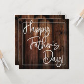 Vaderdag rustieke houten achtergrond kaart (Voorkant / Achterkant in situ)