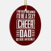 Vaderdag s Cheer vader die het doet Cheerdancing Keramisch Ornament (Rechts)