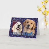 Vaderdag Sailboat Cut Out - Golden Retrievers Kaart (Gele Bloem)