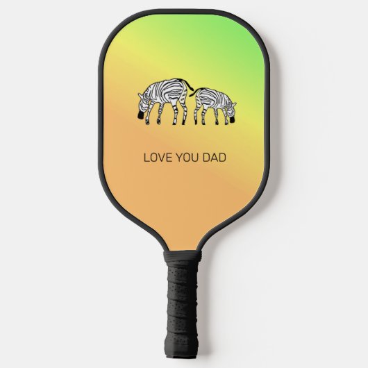 Vaderdag, Schattige Happy Kenyan Zebras Watch Pickleball Paddle (Achterkant)