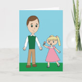 Vaderdag Schattige voor vader van dochter geperson Kaart (Voorkant)