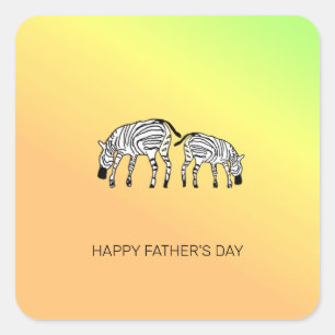 Vaderdag, Schattigee gelukkige Keniaanse zebra's Vierkante Sticker