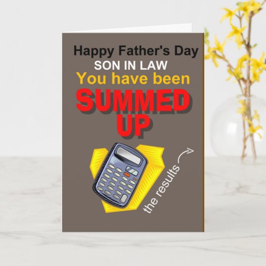 Vaderdag schoonzoon kaart (Gele Bloem)