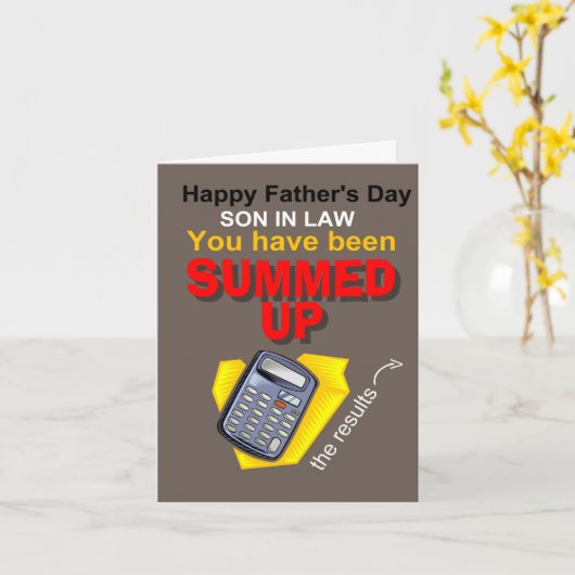 Vaderdag schoonzoon kaart (Gele Bloem)