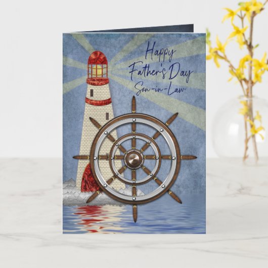 Vaderdag, schoonzoon, scheepswiel, helm kaart (Gele Bloem)