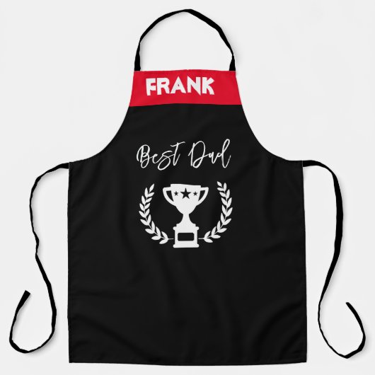 Vaderdag Schort, Aangepaste naam Beste pap Trophy Schort (Voorkant)