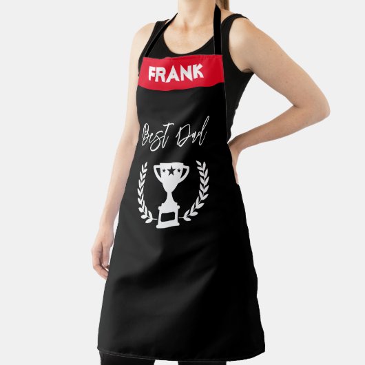 Vaderdag Schort, Aangepaste naam Beste pap Trophy Schort (Insitu)