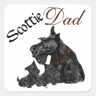 Vaderdag Schotse Terrier Vierkante Sticker