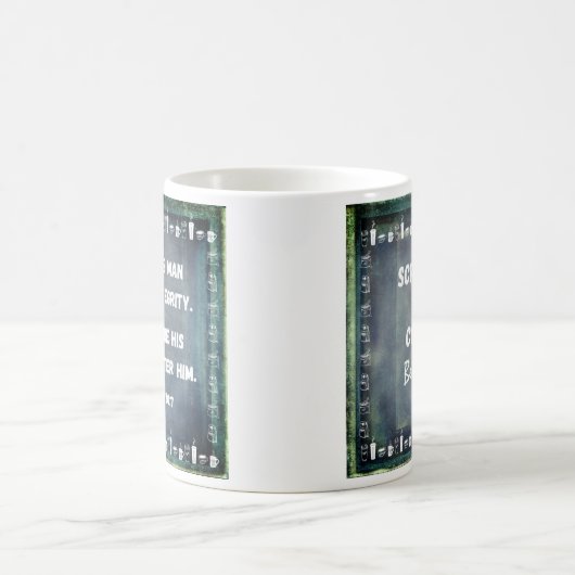 Vaderdag Schrift Mok Rustiek Blauwgroen Grijs Wit (Center)