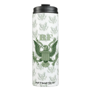 Vaderdag Scramble Green Eagle Crest Monogram Thermosbeker